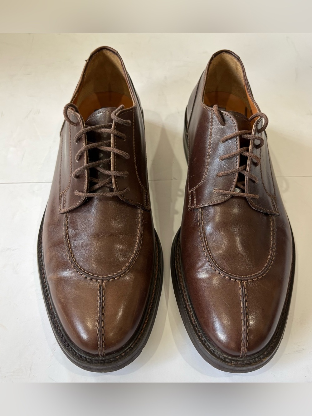To Boot New York Adam Derrick Men 8.5 M Brown Leather Derby Shoes Italy Vibram